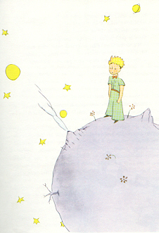 Le petit prince sur l'astrode B612